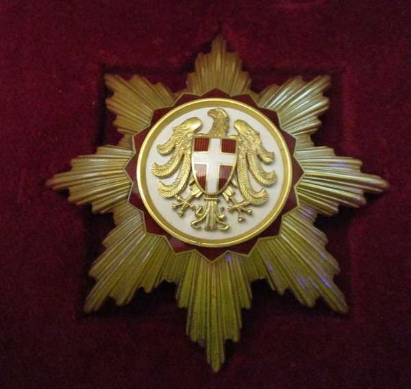 Goldener Bruststern Ehrenzeichen Bundesland Wien im Etui