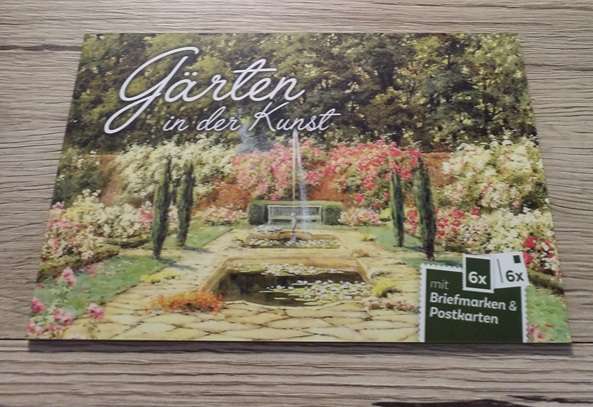 Gärten in der Kunst Postkartenheft mit 6 Marken