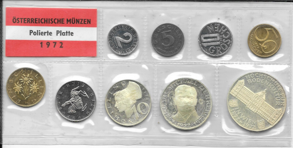 1972 Jahressatz Kursmünzensatz Groß KMS Mintset