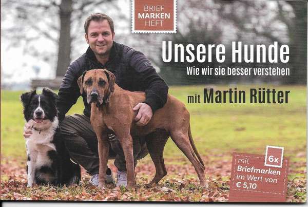 Unsere Hunde mit Martin Rütter Briefmarken Heft mit 6 Marken