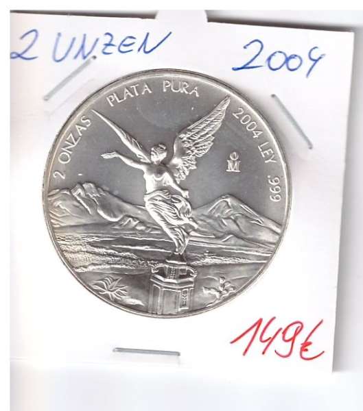 Mexiko 2004 Libertad Silbermünze 2oz Onza Plata Pura 999