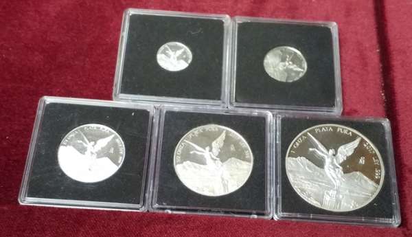 2017 MEXIKANISCHE FREEDOM 5 MÜNZEN SILBER SET