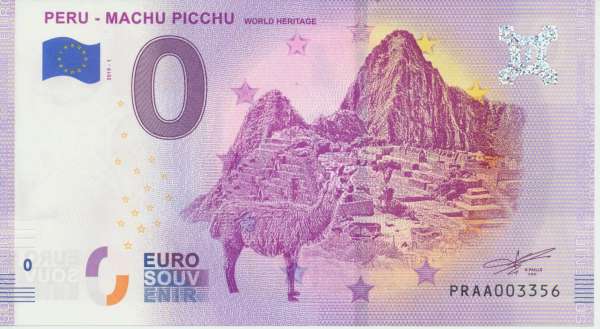 Peru Machu Picchu World Heritage - Unc 0 Euro Schein 2019-1