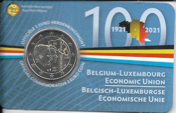 2 Euro Belgien 2021 Belgisch-Luxemburgische Wirtschaftsunion