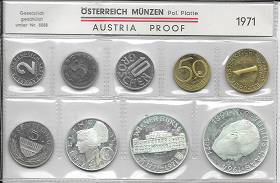 1971 Jahressatz Kursmünzensatz Groß KMS Mintset