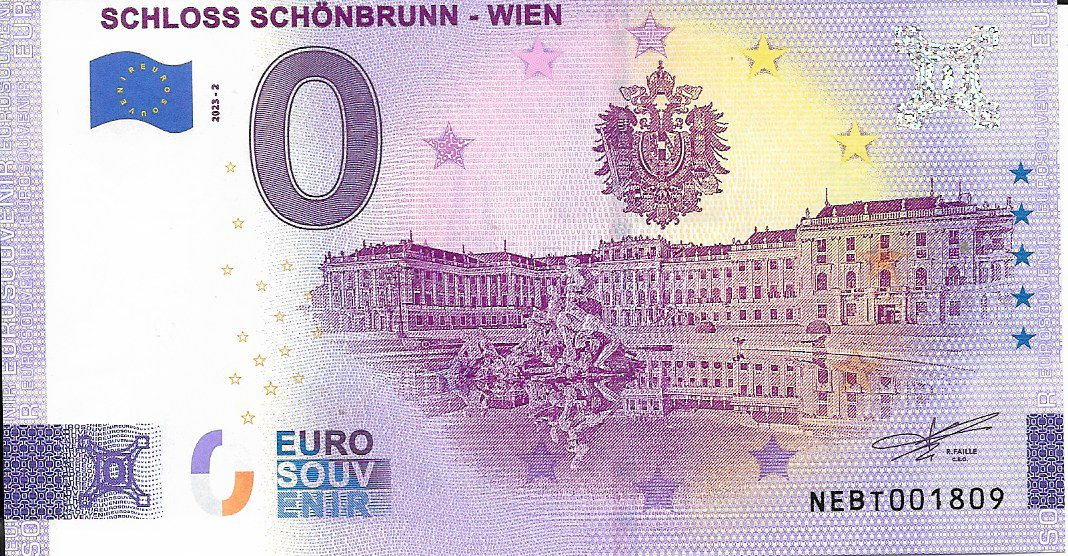 ANK.Nr.69 Schloss Schönbrunn 0 Euro Schein 20232 Österreich 0 Euro Scheine Sovenierscheine