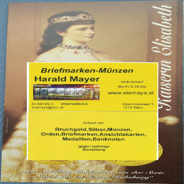 Kaiserin Elisabeth 1000 Schilling Gold 1998 - nur Flyer Folder