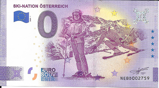 ANK.Nr.43 Ski-Nation Österreich Unc 0 Euro Schein 2020-1