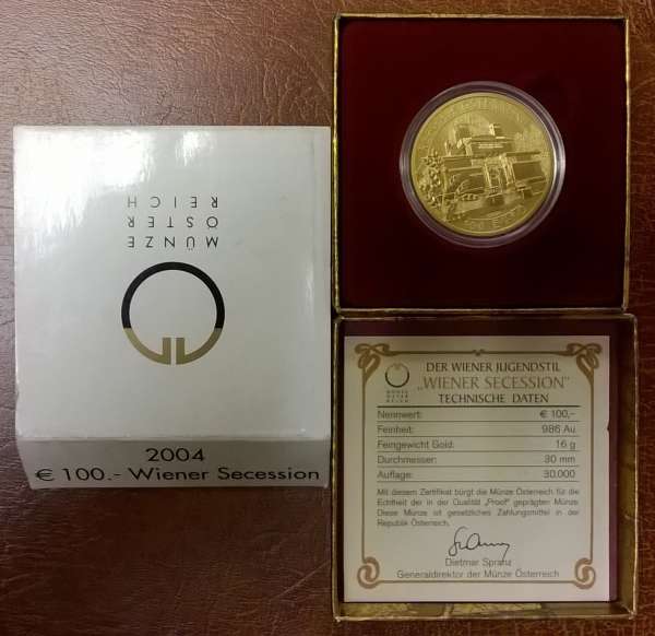 2004 -100 Euro Gold Wiener Secession (2004)