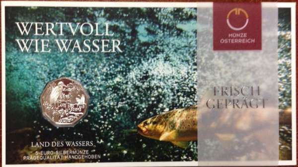 5 Euro 2013 Silber Ag Land des Wassers Blister ANK Nr. 24a