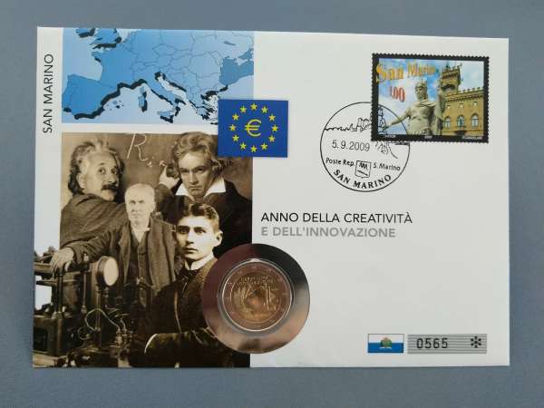2 Euro Numisbrief San Marino 2009 Kreativität