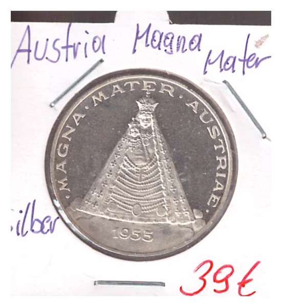 Magna Mater Austria Silber 1955 1157-1957 Basilika Mariazell