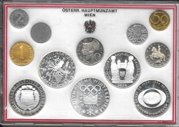 1974 Jahressatz Kursmünzensatz Groß KMS Mintset-