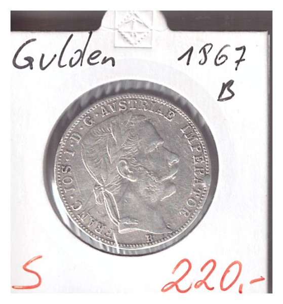 1 Gulden Fl 1867 B Silber Franz Joseph I