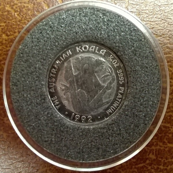 1/20 unze Platin Australien Koala 1992 5 Dollars