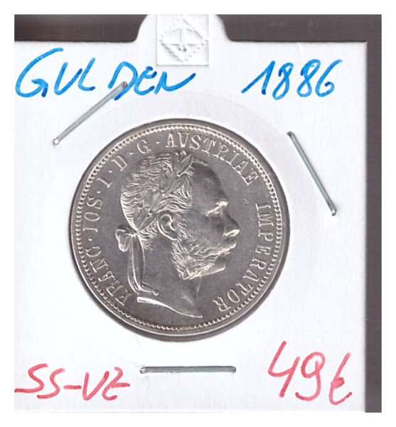 1 Gulden Fl 1886 Silber Franz Joseph I