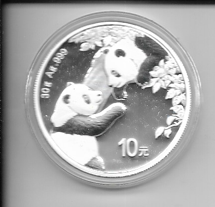 China 10 Yuan 2023 Panda 30g Silber