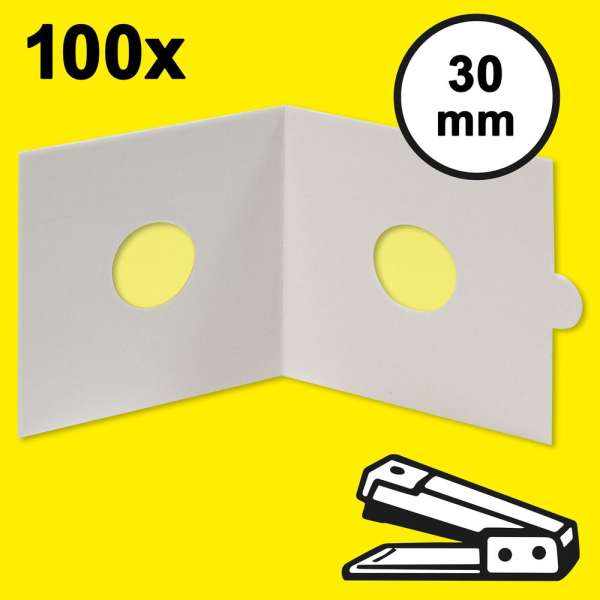 HARTBERGER Münzrähmchen 30 mm, zum Heften, 100er-Packung