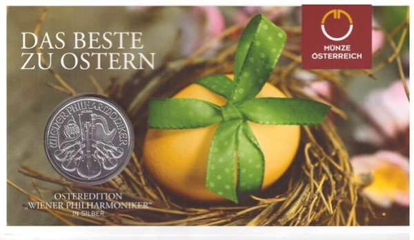 Osteredition 2016 Wiener Philharmoniker 1 Unze Feinsilber (999)