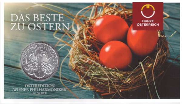 Osteredition 2023 Wiener Philharmoniker 1 Unze Feinsilber (999)