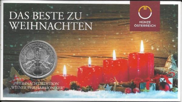 Christmas Edition 2015 Wiener Philharmoniker 1 Unze Feinsilber (999)