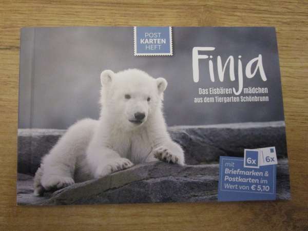 Finja Das Eisbärenmädchen aus dem Tiergarten Schönbrunn Postkartenheft mit 6 Marken