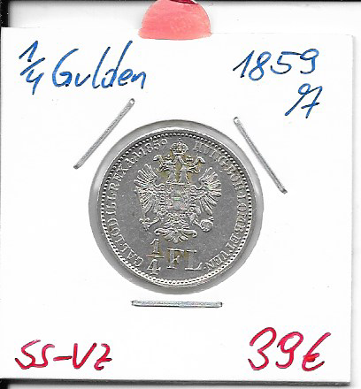 1/4 Gulden 1859 A Silber Franz Joseph