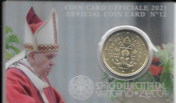 50 Cent Coincard Nr. 12 2021 Vatikan