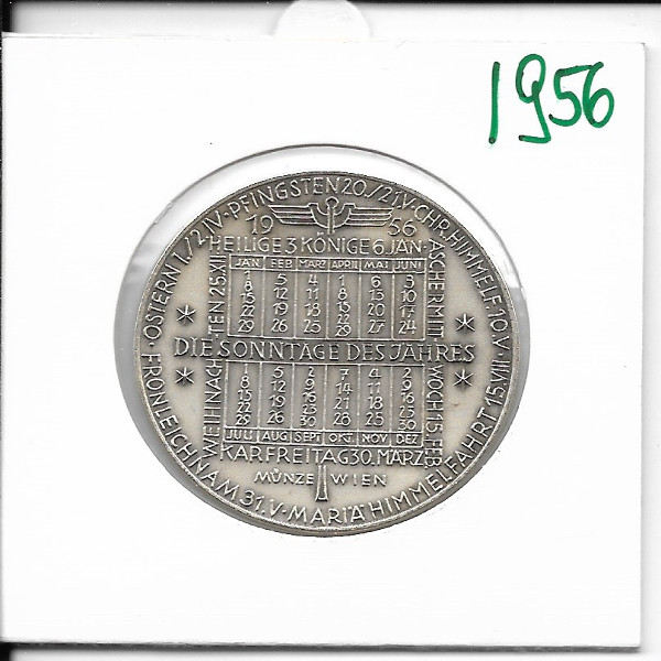 1956 Kalendermedaille Jahresregent Silber