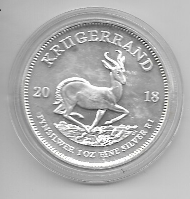 Krügerrand 2018 Südafrika 1 Rand Silbermünze 1 Oz Silber Bullion Anlagemünze