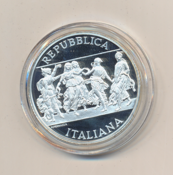 10 Euro 2005 PP Silber AG Italien Tanz der Musen Andrea Mantegna