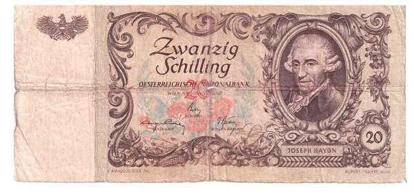 20 Schilling 1950 JOSEPH HAYDN Bergkirche Eisenstadt Ank. Nr. 267- 1179/61300