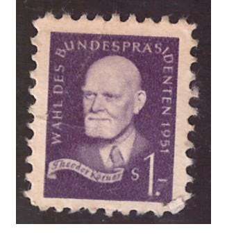 Wahl und Kampfspende Bundespräsitenten 1951 1 Schilling Theodor Körner