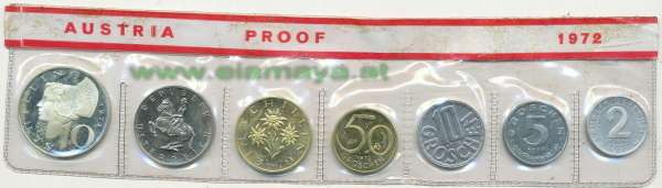 1972 Jahressatz Kursmünzensatz KMS Mintset