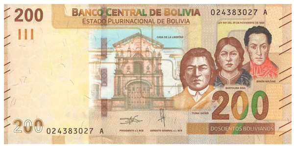 Bolivien / Bolivia P.252 200 Bolivianos (2018)