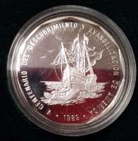 Dominik. Republik 1 Peso 1989 "Entdeckung Amerika" Silber Münze PP ca.31 Gramm Dominik. Republik 1 Peso 1989 "Entdeckung Amerika" Silber Münze PP ca.31 Gramm