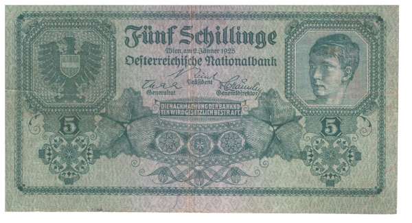 5 Schilling 2 Jänner 1925 Ank.Nr.211 Pick 88 Nr. 1031 433464