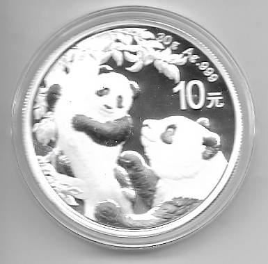 China 10 Yuan 2021 Panda 30g Silber