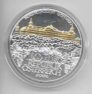 10 Euro 2006 Premiumausgabe Göttweig 24 Karat Teilvergoldet Silber