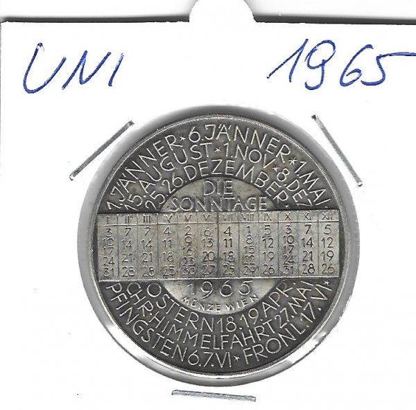1965 Kalendermedaille Jahresregent Universität s Bund Innsbruck Bronze versilbert
