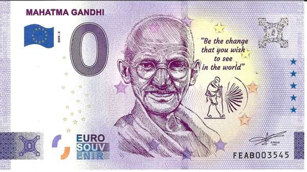 Indien -Mahatma Gandhi Unc 0 Euro Schein 2023-2