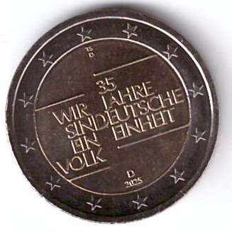 2 Euro Deutschland 2025 35 Jahre Deutsche Einheit
