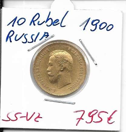 10 Rubel Nicolas II 1900 Gold Russland