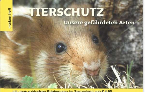 Tierschutz Unsere gefährdeten Arten Markenheft mit 9 Marken