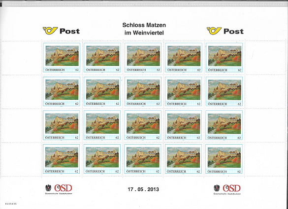 Schloss Matzen im Weinviertel 8105495 Österreich Marken Edition 20x0,62