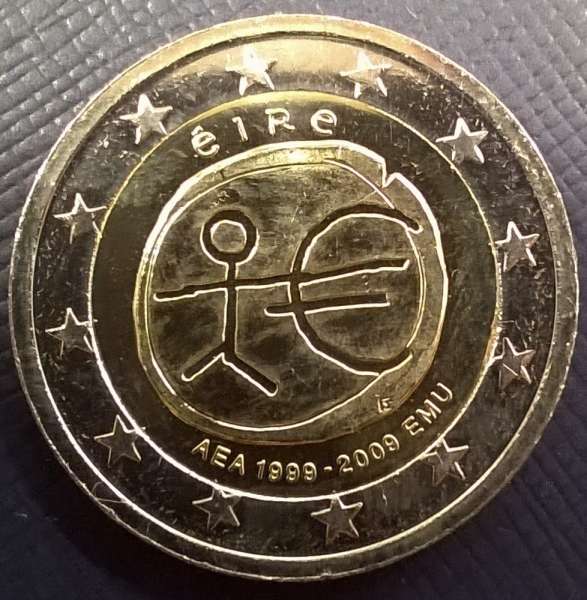 2 Euro Irland 2009 10 Jahre Euro WWU
