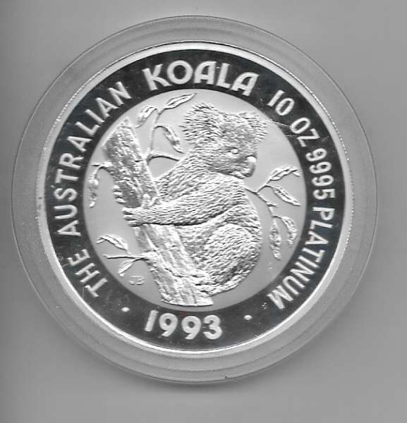10 unzen Platin Australien Koala 1993 1000 Dollar