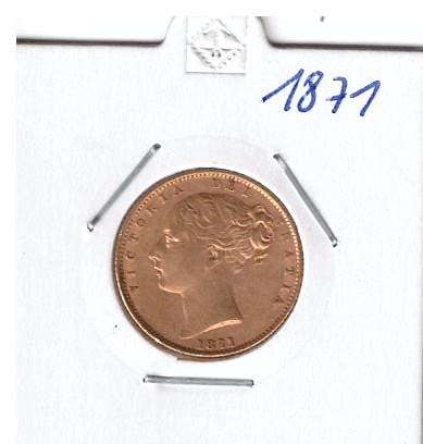 Sovereign 1871 Great Britain Großbritannien Viktoria