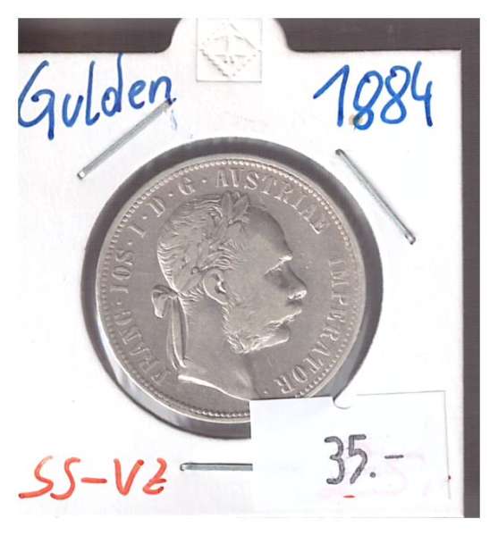 1 Gulden Fl 1884 Silber Franz Joseph I