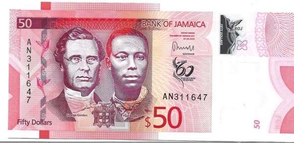 Jamaica - 50 Dollars 2022 UNC - Pick new